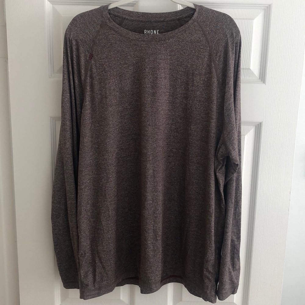 Rhone Reign Long Sleeve XXL Black Coffee Heather